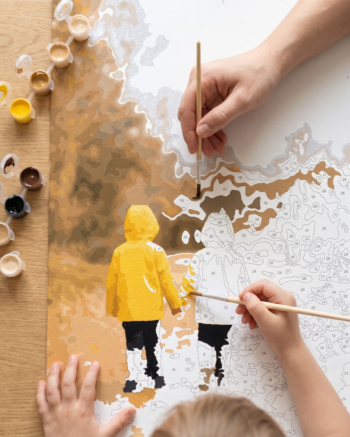 Painting together with kids