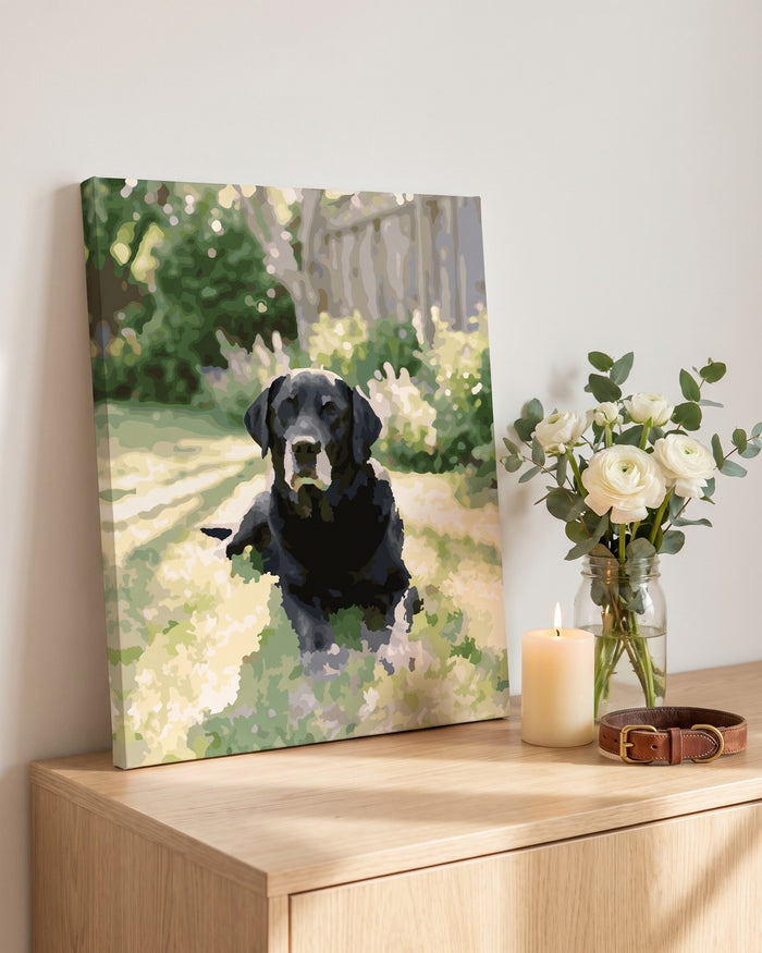 Memorial painting of a beloved dog
