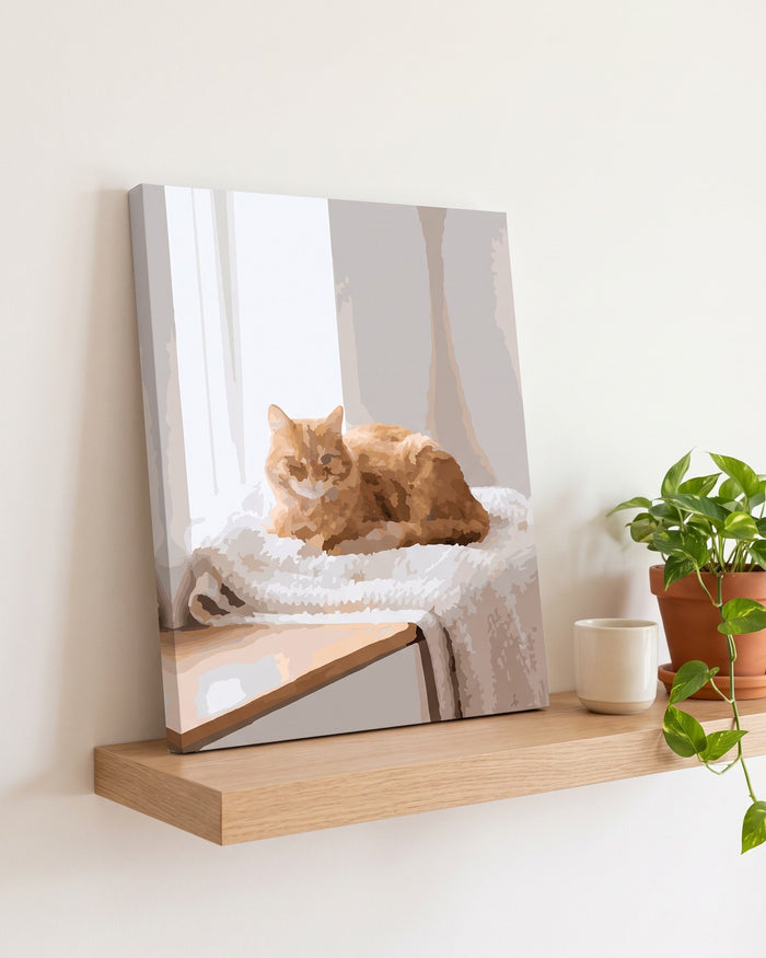 Custom pet painting of an orange cat